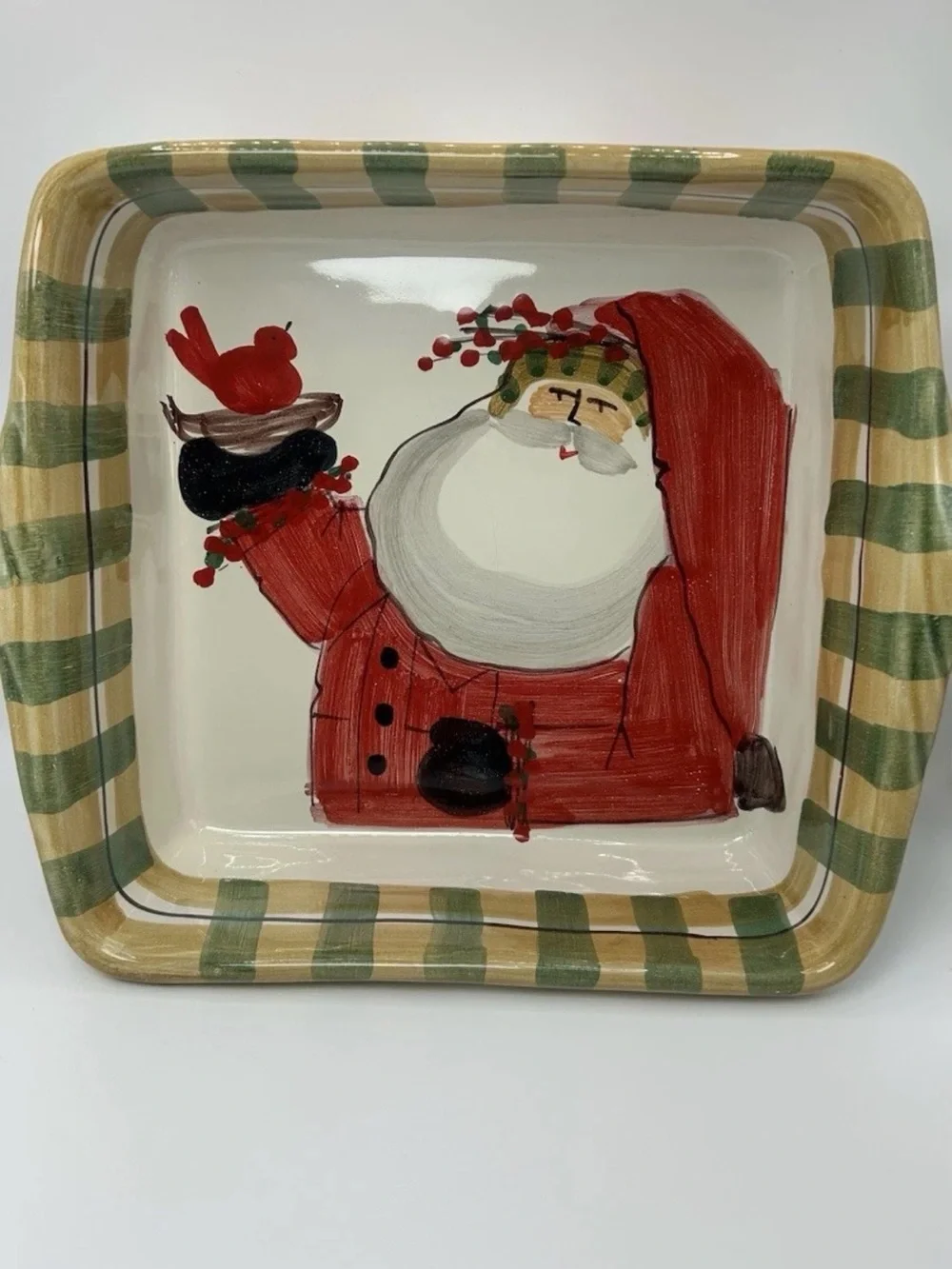 Viertri Old St. Nick Baking Dish 9” Made in Italy Christmas Santa